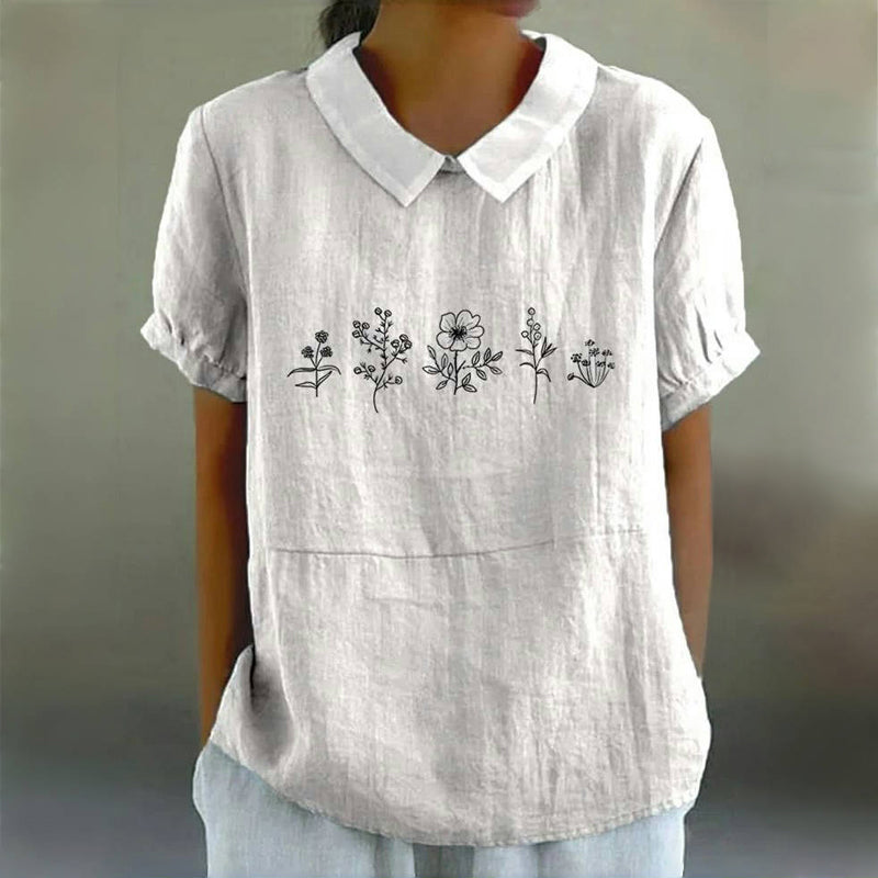 Afslappet Blomsterprintbluse