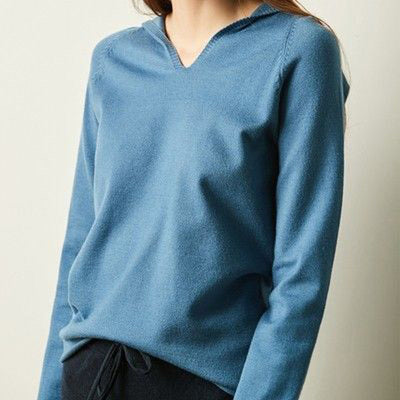 Ensfarvet Hættetrøje