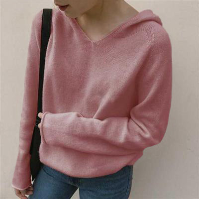 Ensfarvet Hættetrøje