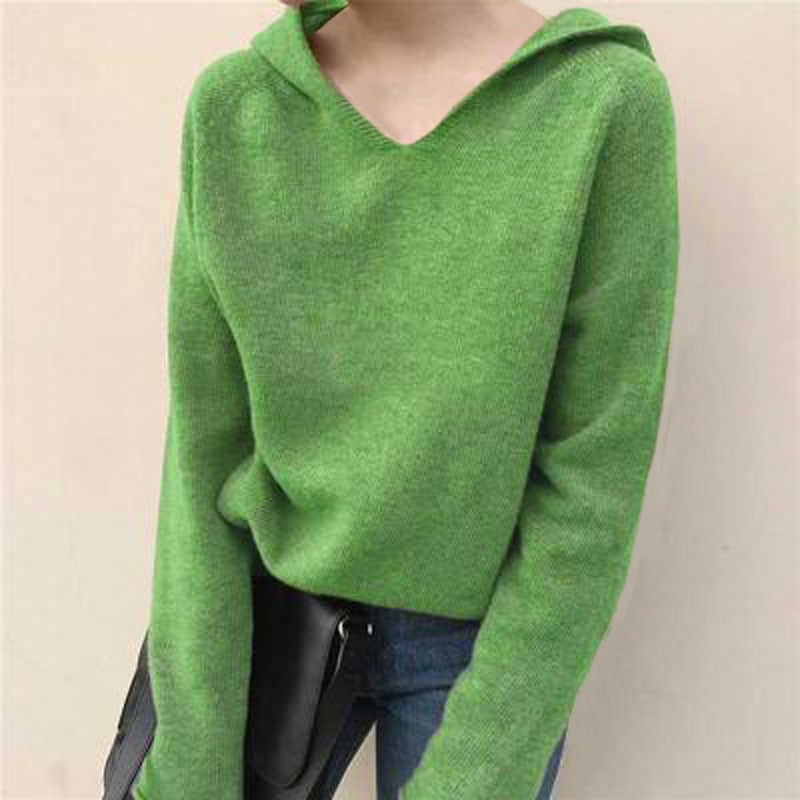 Ensfarvet Hættetrøje