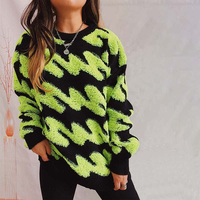 Afslappet Løs Striktrøje