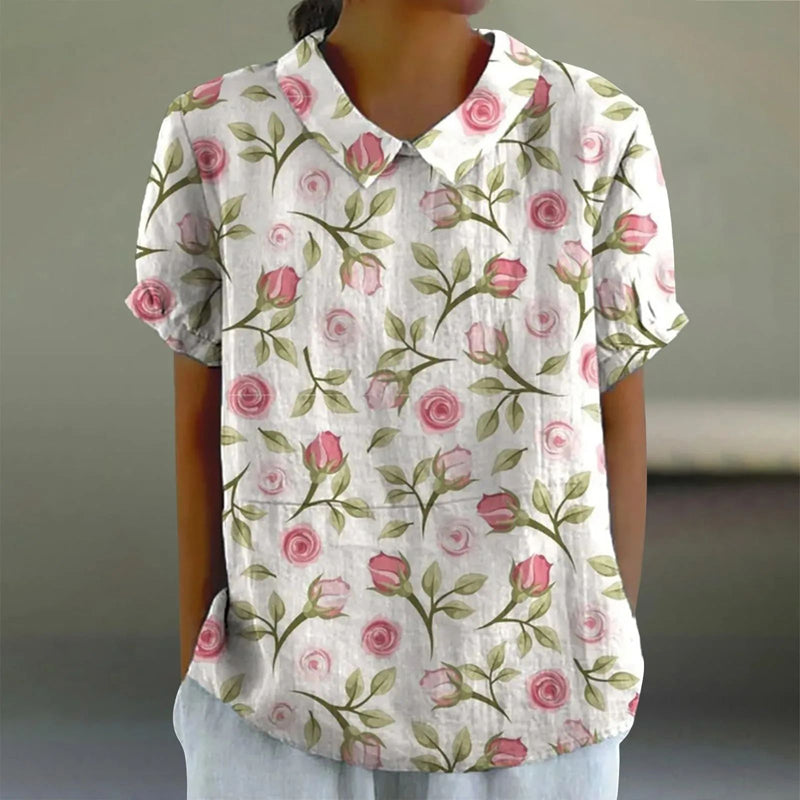 Afslappet Blomsterprintbluse