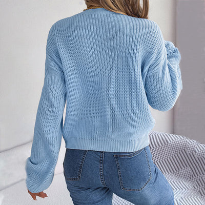 Afslappet Kabelstrikket Striktrøje