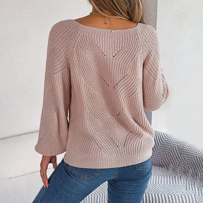 Afslappet Ensfarvet Striktrøje