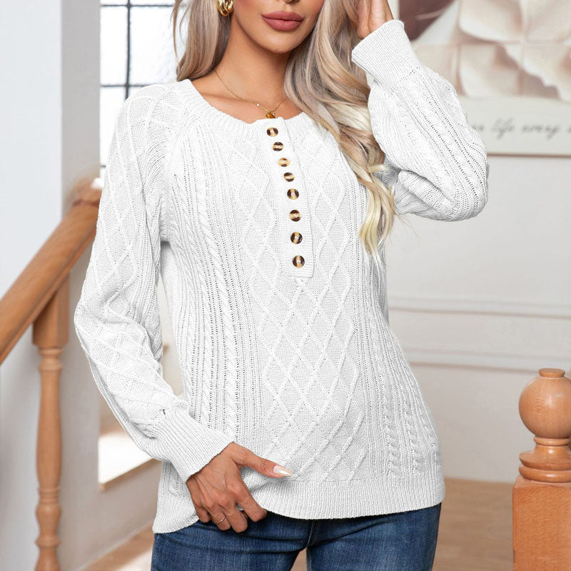 Afslappet Kabelstrikket Sweater