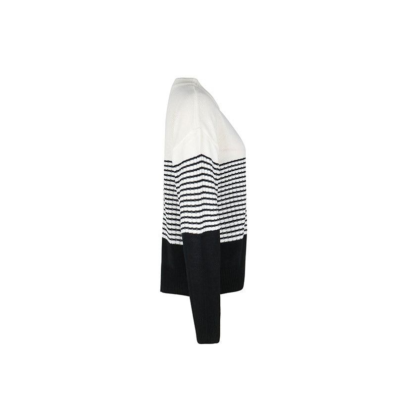 Afslappet Stribet Striktrøje