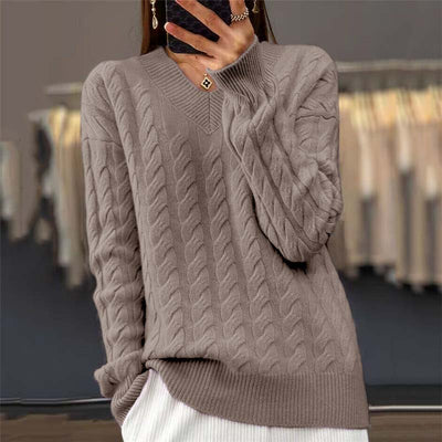 Afslappet Kabelstrikket Sweater