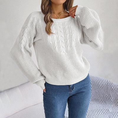 Afslappet Kabelstrikket Striktrøje