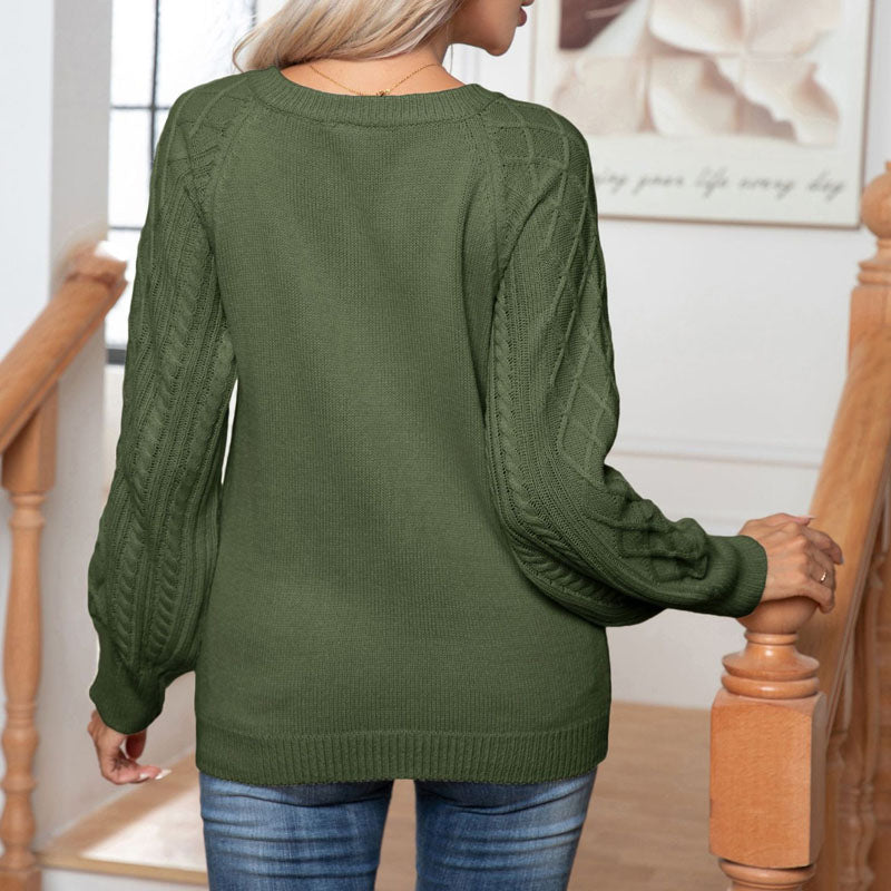 Afslappet Kabelstrikket Sweater