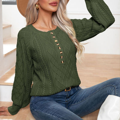 Afslappet Kabelstrikket Sweater