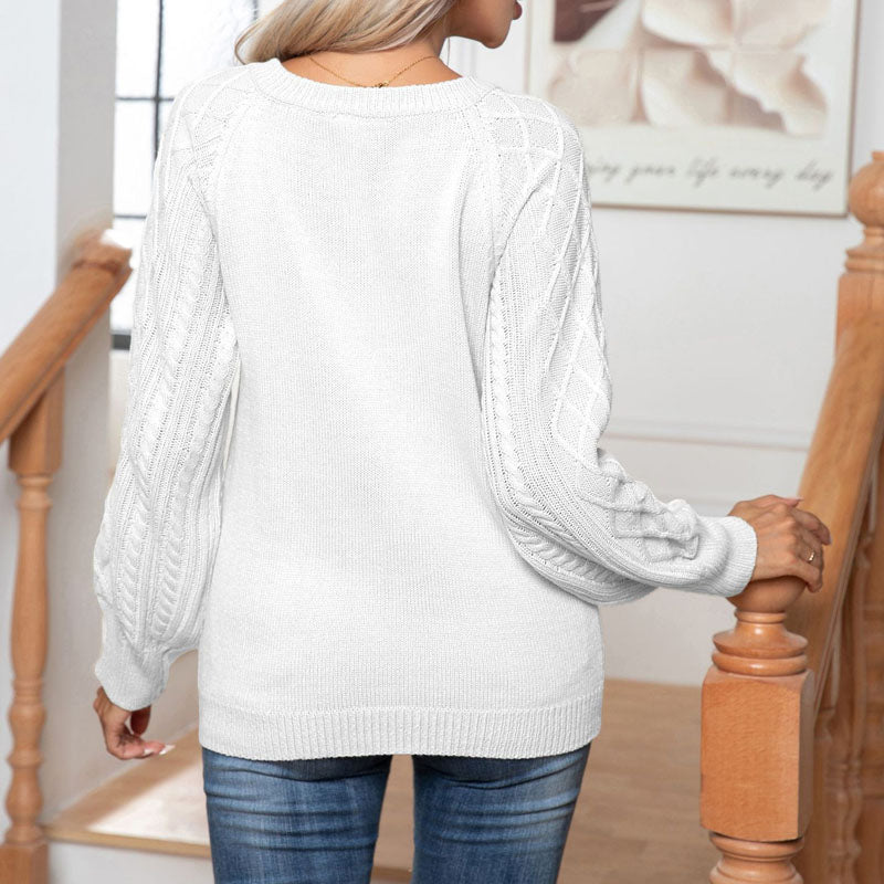 Afslappet Kabelstrikket Sweater
