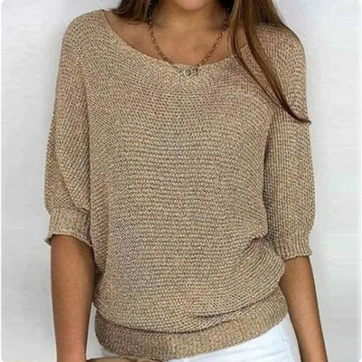 Ensfarvet Casual Sweater