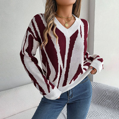 Farve Blok Strik Sweater