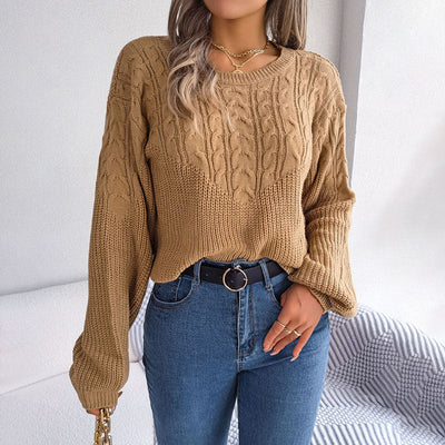 Afslappet Kabelstrikket Striktrøje
