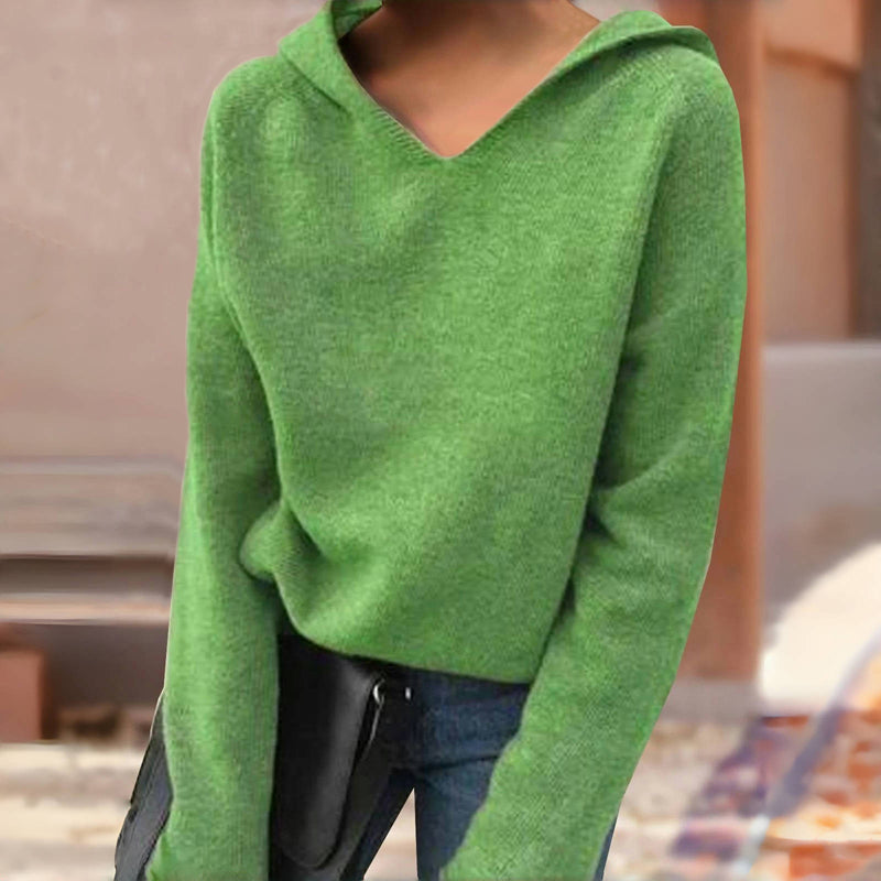 Ensfarvet Hættetrøje